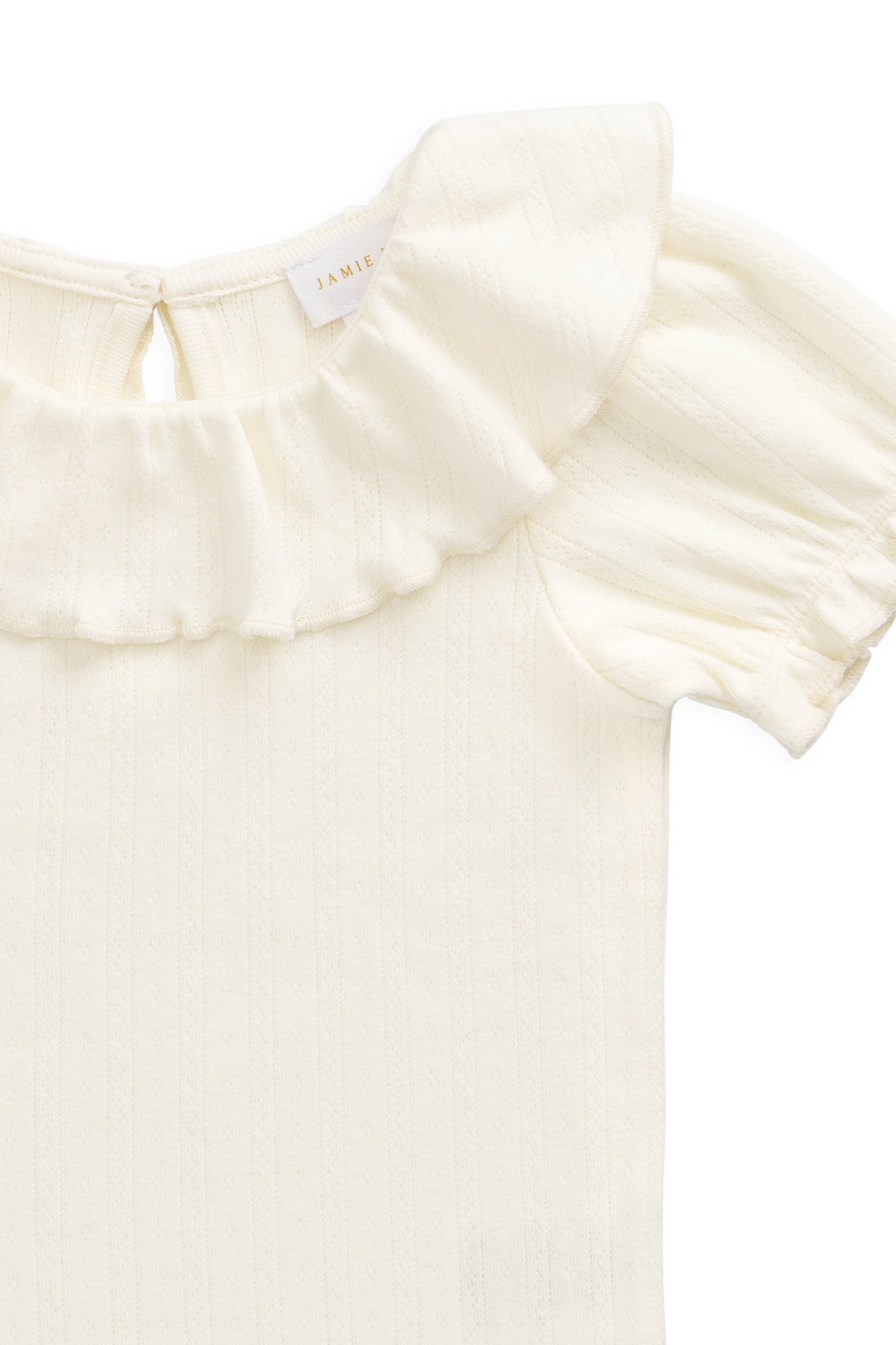 Organic Cotton Pointelle Marlene Top - Parchment Childrens Top from Jamie Kay Australia