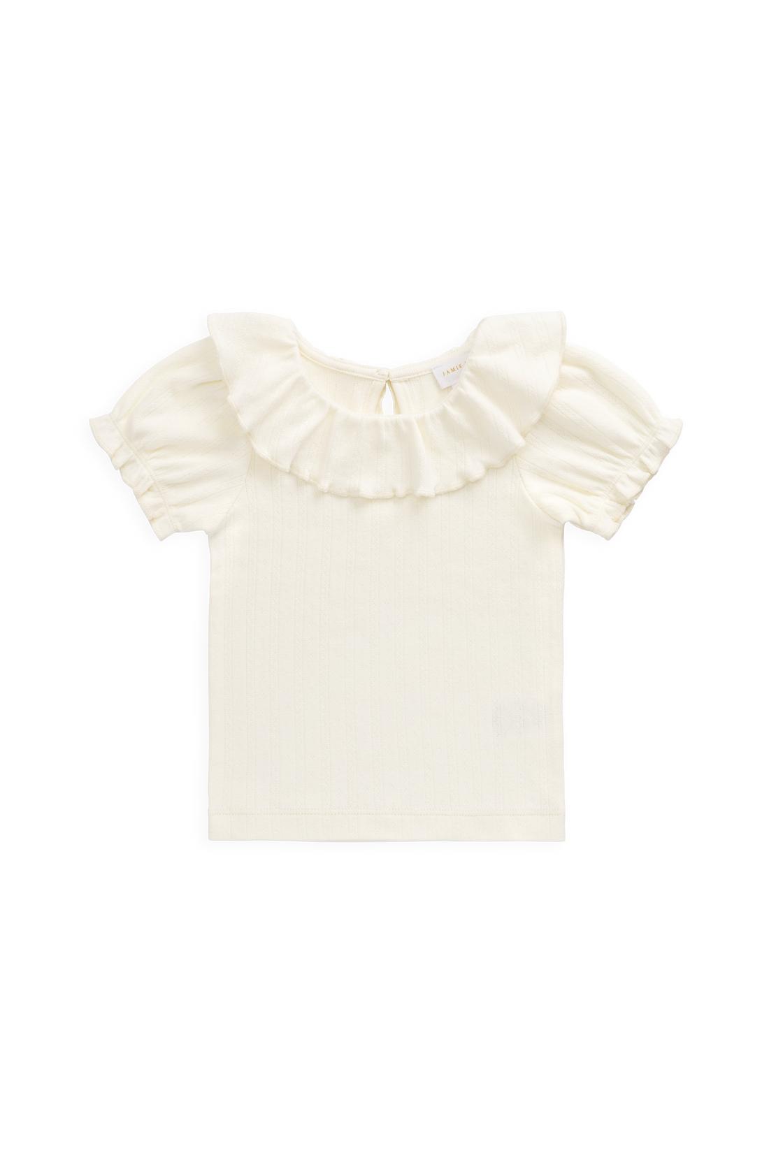 Organic Cotton Pointelle Marlene Top - Parchment Childrens Top from Jamie Kay Australia