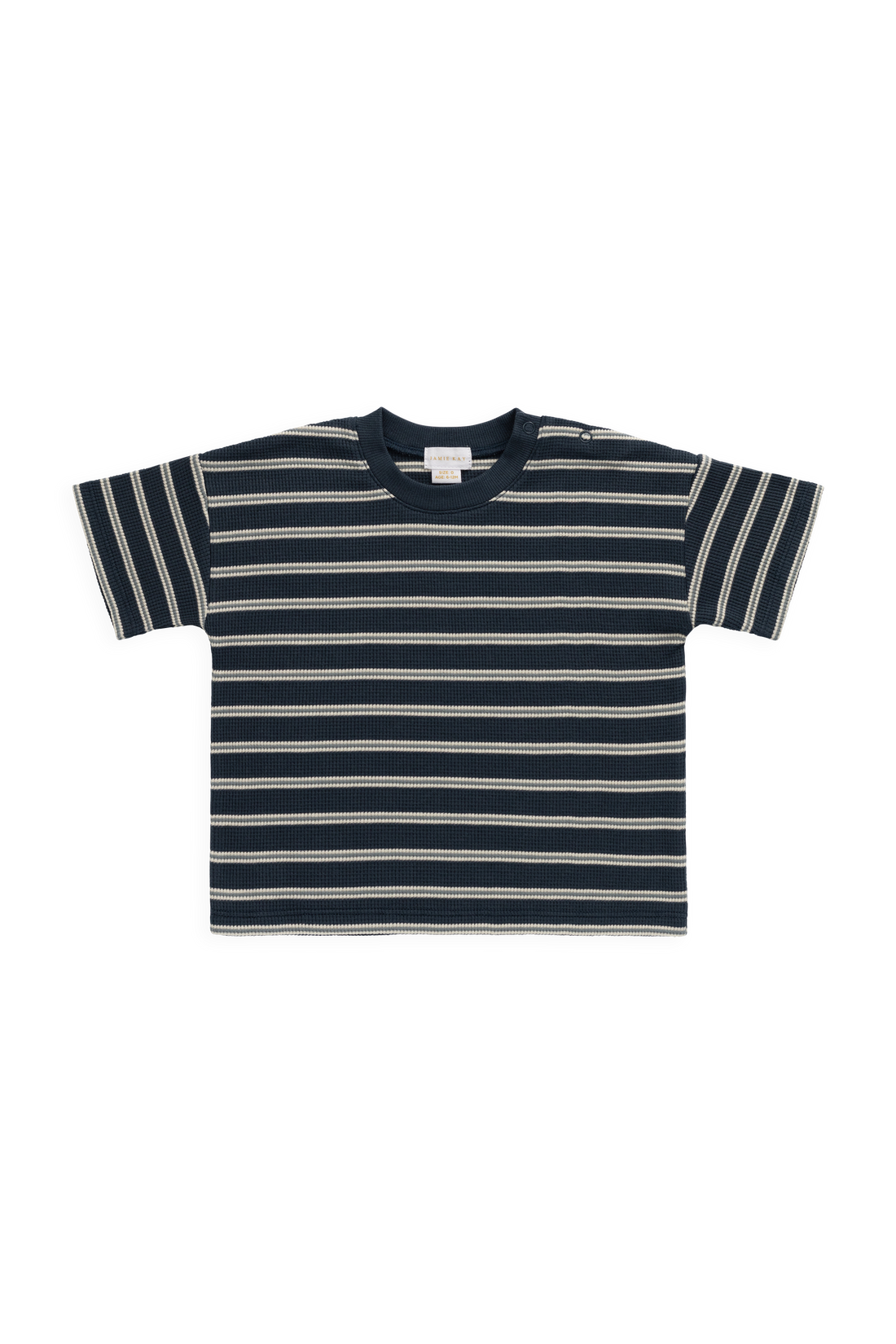 Organic Cotton Waffle Leith Tee - Dreamer Stripe Captain Childrens Top from Jamie Kay Australia