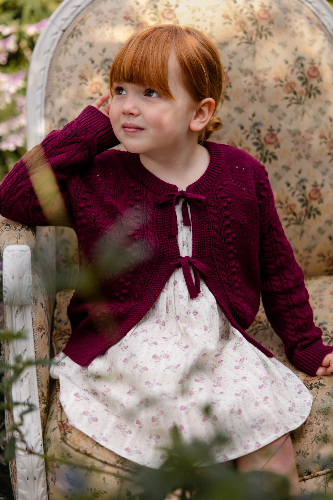 Josephine Knitted Cardigan - Mulberry Wood Childrens Cardigan from Jamie Kay Australia