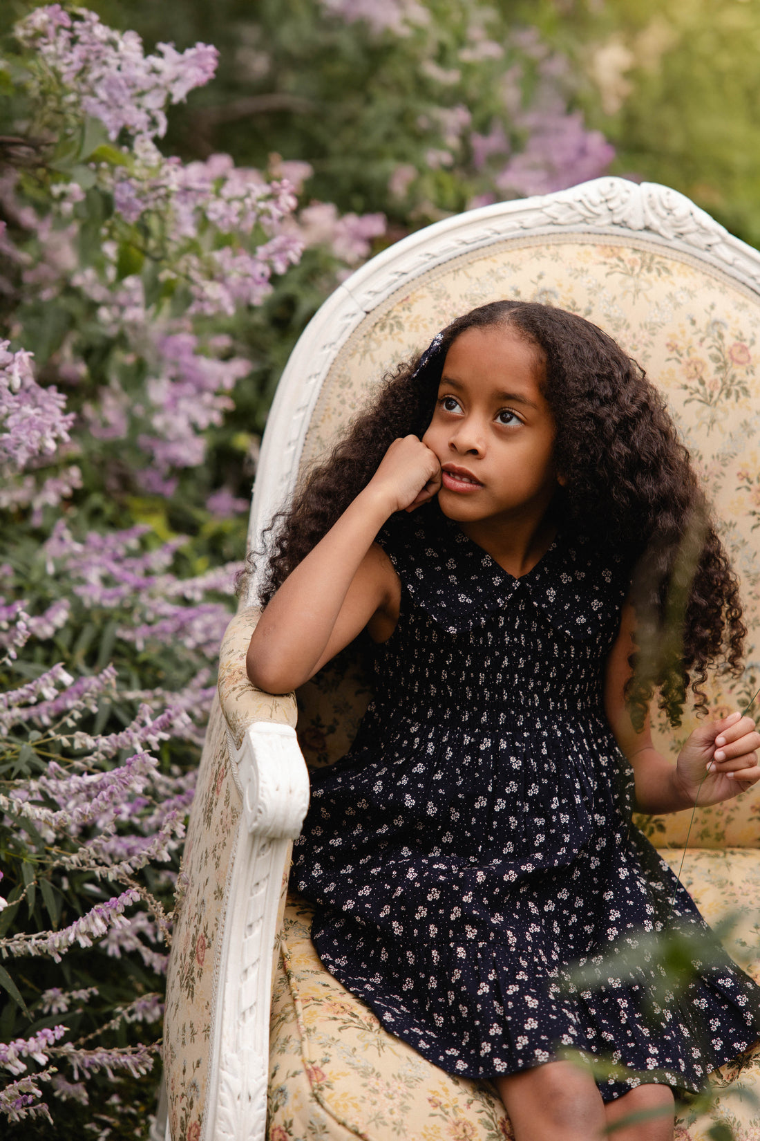 Organic Cotton Christabel Dress - Maisie Navy Childrens Dress from Jamie Kay Australia