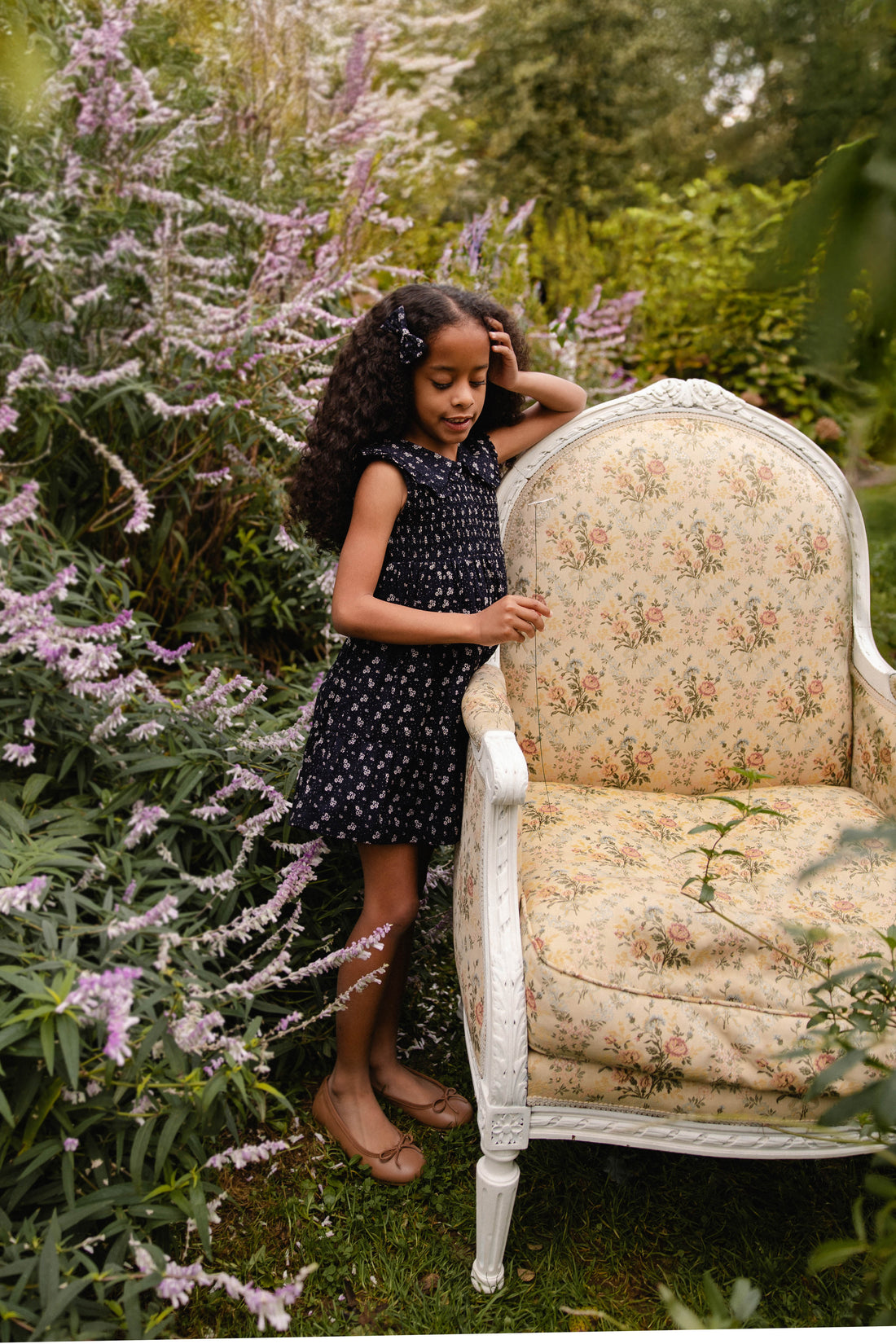 Organic Cotton Christabel Dress - Maisie Navy Childrens Dress from Jamie Kay Australia