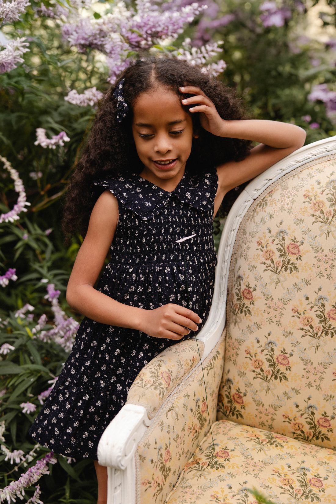 Organic Cotton Christabel Dress - Maisie Navy Childrens Dress from Jamie Kay Australia