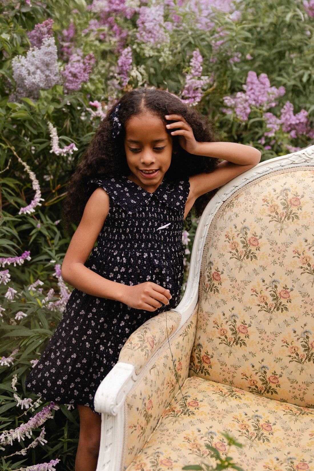 Organic Cotton Christabel Dress - Maisie Navy Childrens Dress from Jamie Kay Australia