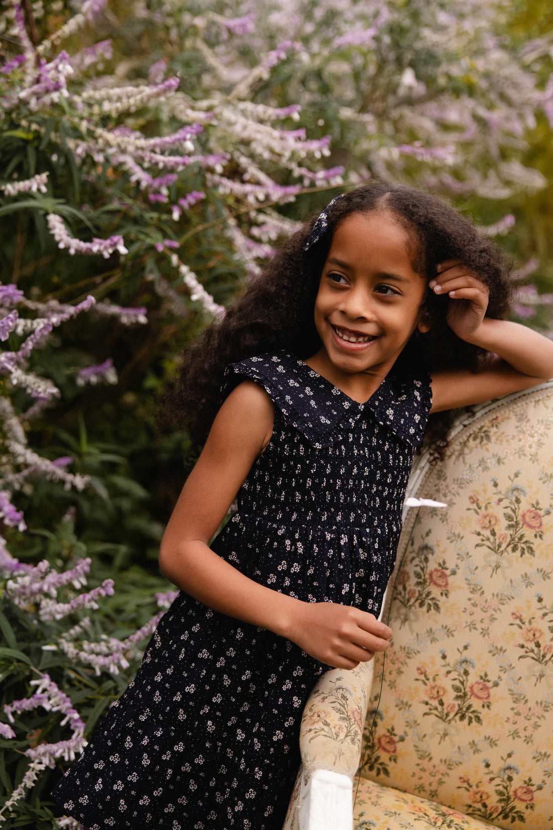 Organic Cotton Christabel Dress - Maisie Navy Childrens Dress from Jamie Kay Australia