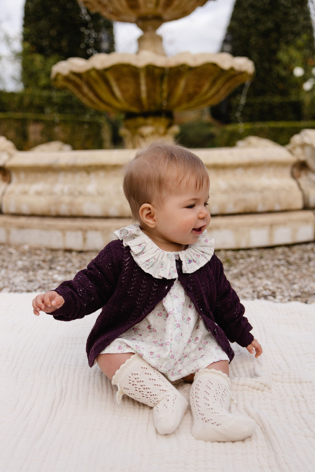 Maxine Knitted Cardigan - Blackcurrant Childrens Cardigan from Jamie Kay Australia
