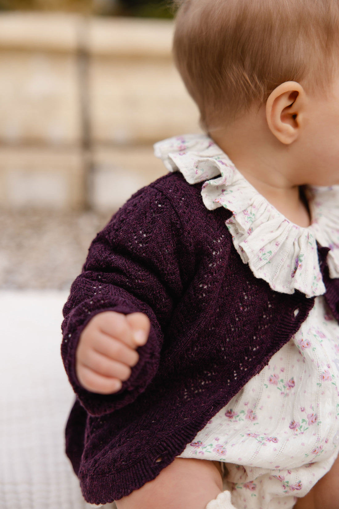 Maxine Knitted Cardigan - Blackcurrant Childrens Cardigan from Jamie Kay Australia