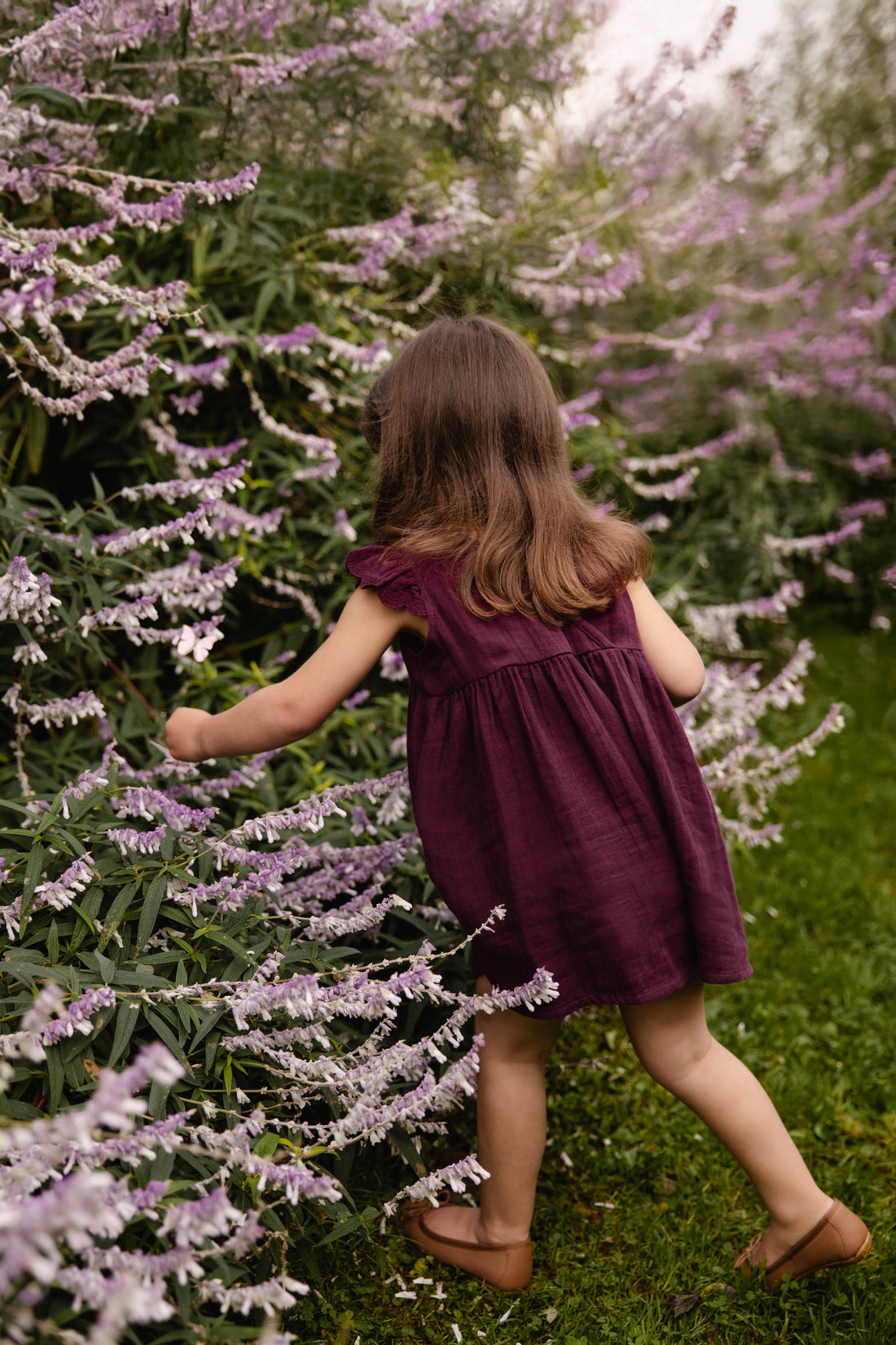 Organic Cotton Muslin Lace Dress - Fig Childrens Dress from Jamie Kay Australia
