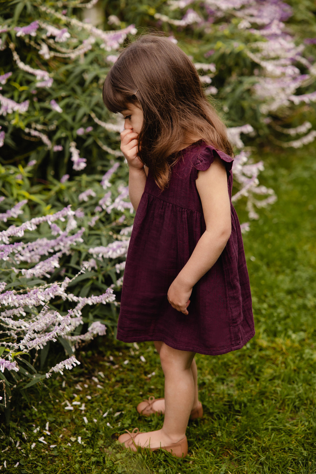 Organic Cotton Muslin Lace Dress - Fig Childrens Dress from Jamie Kay Australia