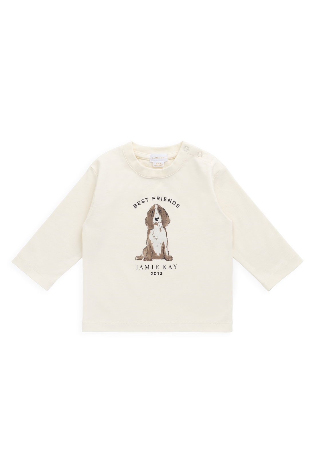 Marshall Long Sleeve Top - Parchment Best Friends Childrens Top from Jamie Kay Australia