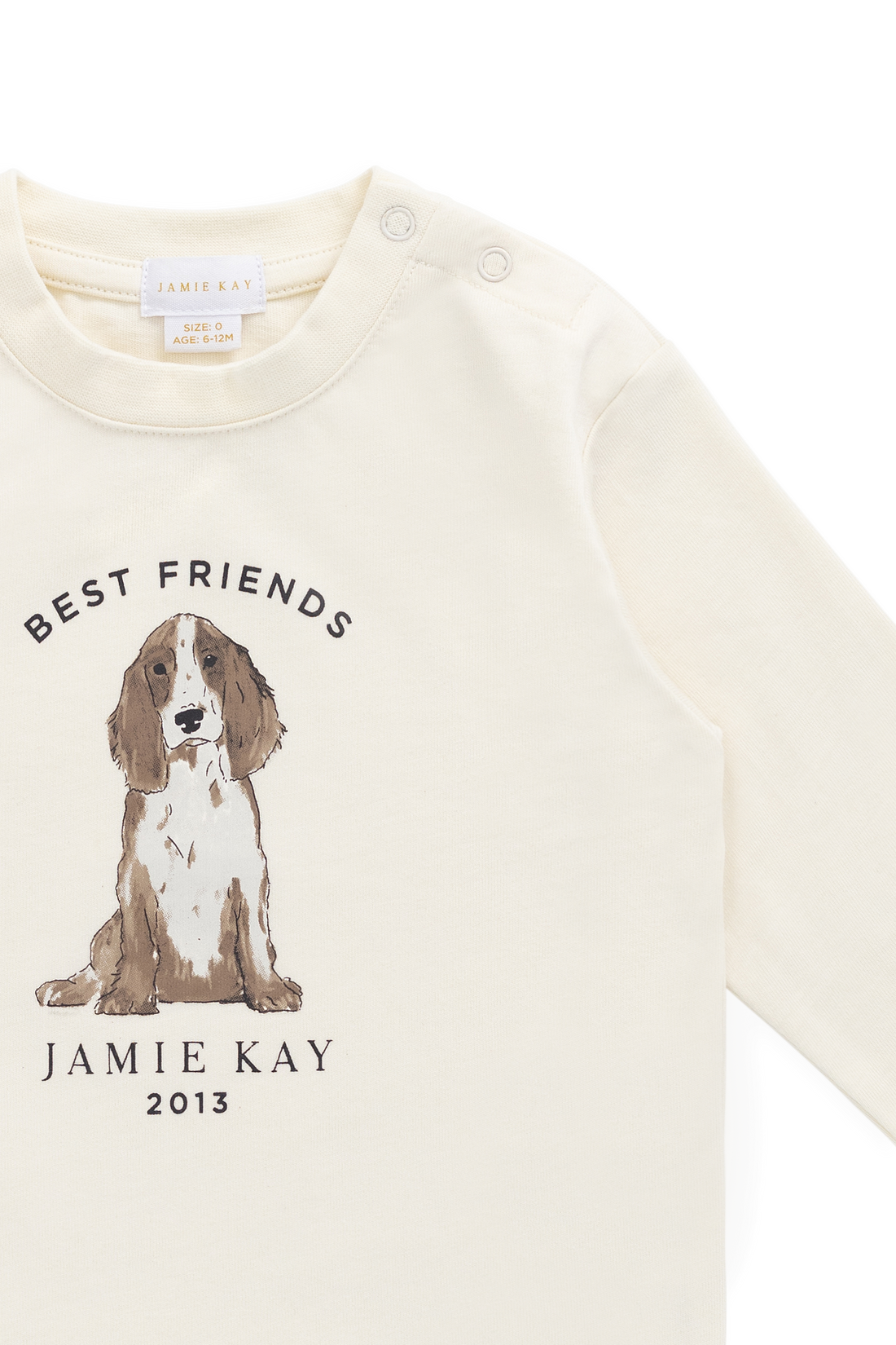 Marshall Long Sleeve Top - Parchment Best Friends Childrens Top from Jamie Kay Australia