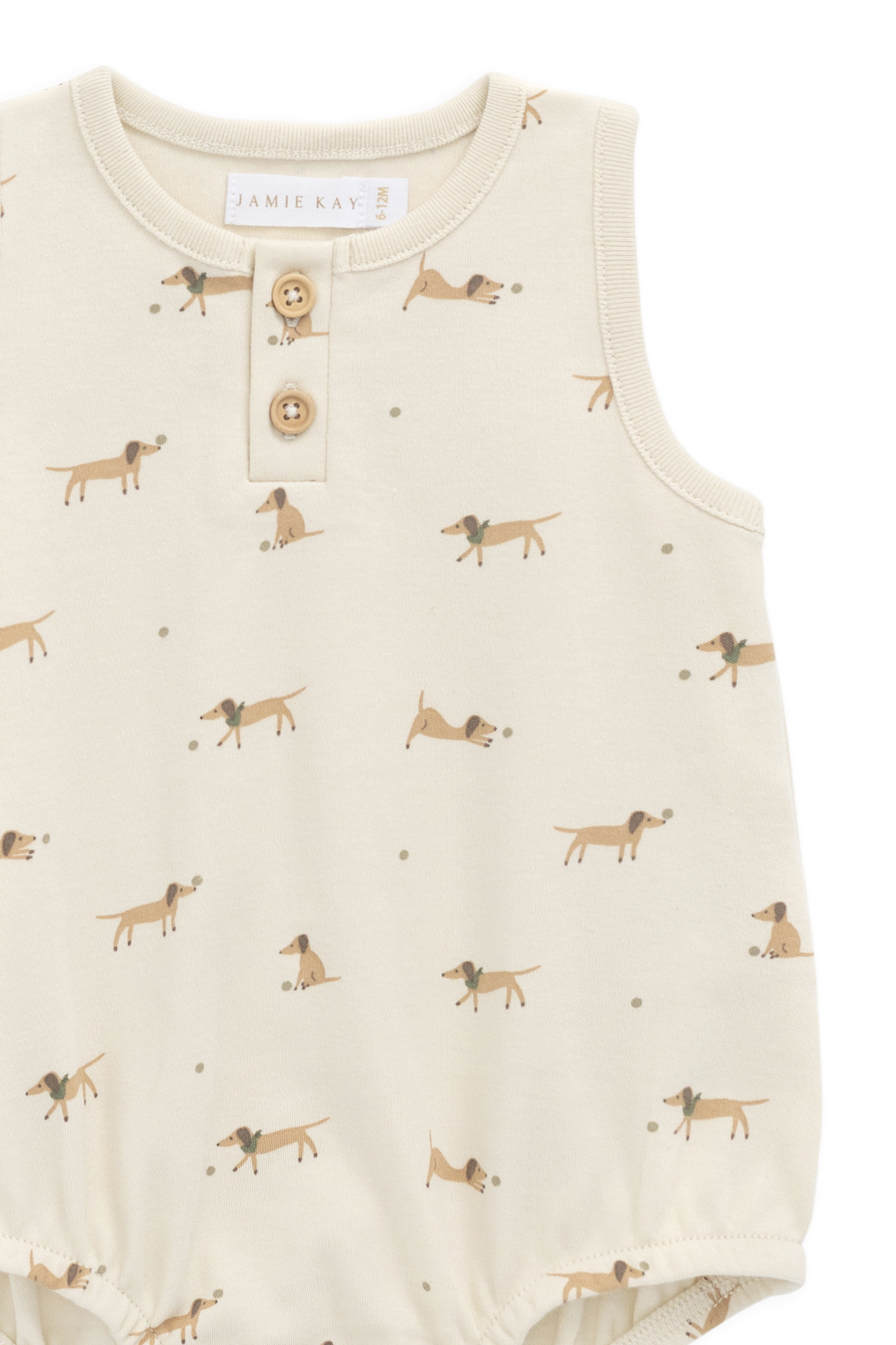 Organic Cotton Archie Playsuit - Play Ball Cassava Childrens Playsuit from Jamie Kay Australia