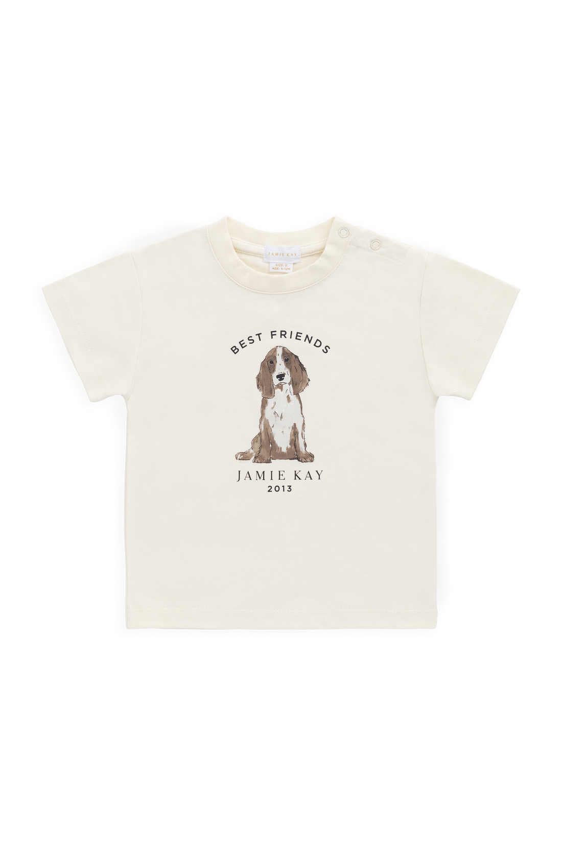 Organic Cotton Bjorn Tee - Parchment Best Friends Childrens Top from Jamie Kay Australia