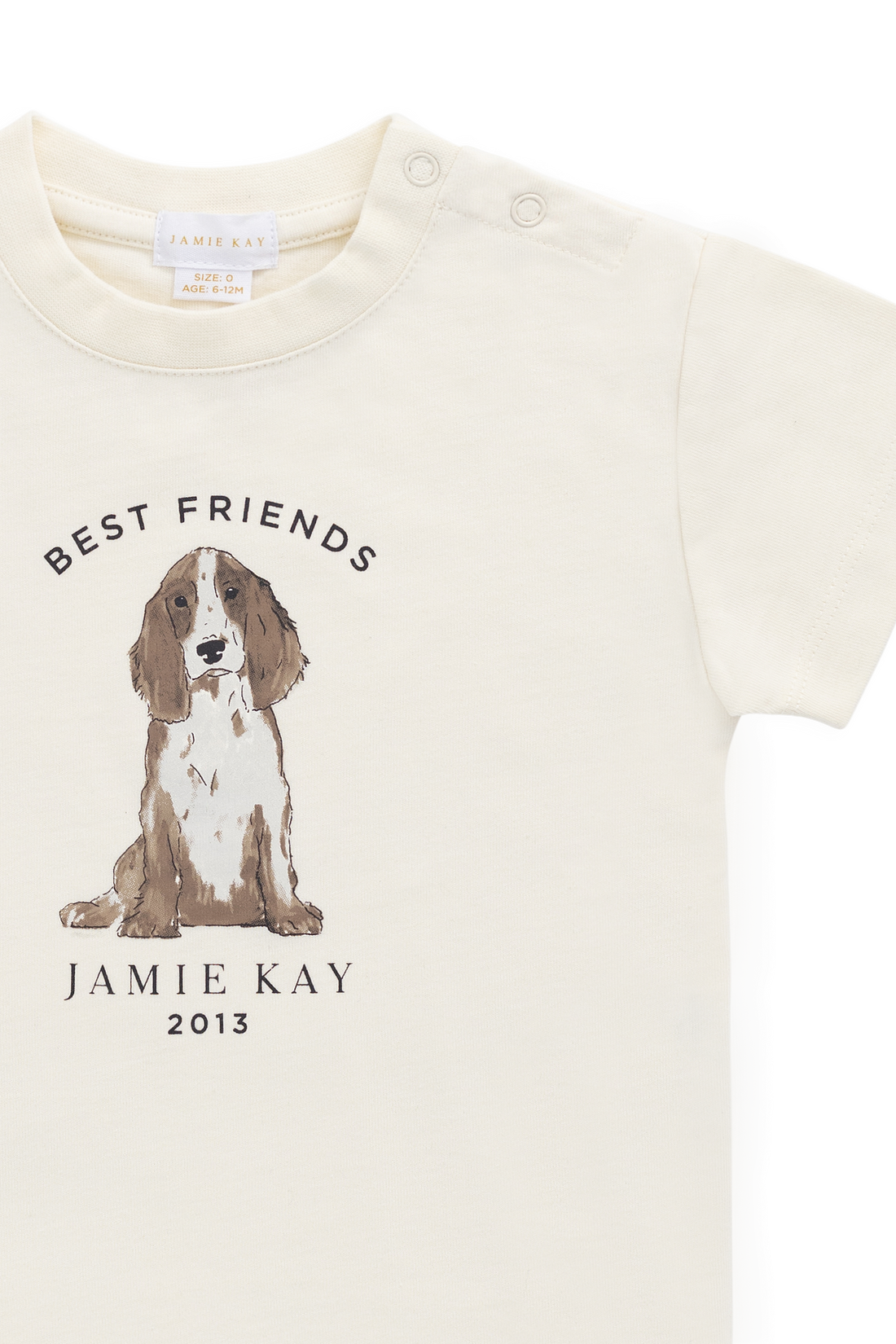 Organic Cotton Bjorn Tee - Parchment Best Friends Childrens Top from Jamie Kay Australia