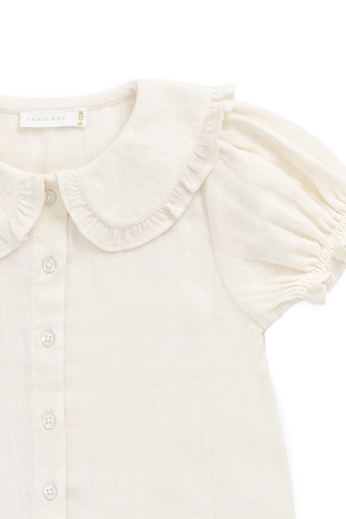 Organic Cotton Muslin Bowie Blouse - Parchment Childrens Top from Jamie Kay Australia