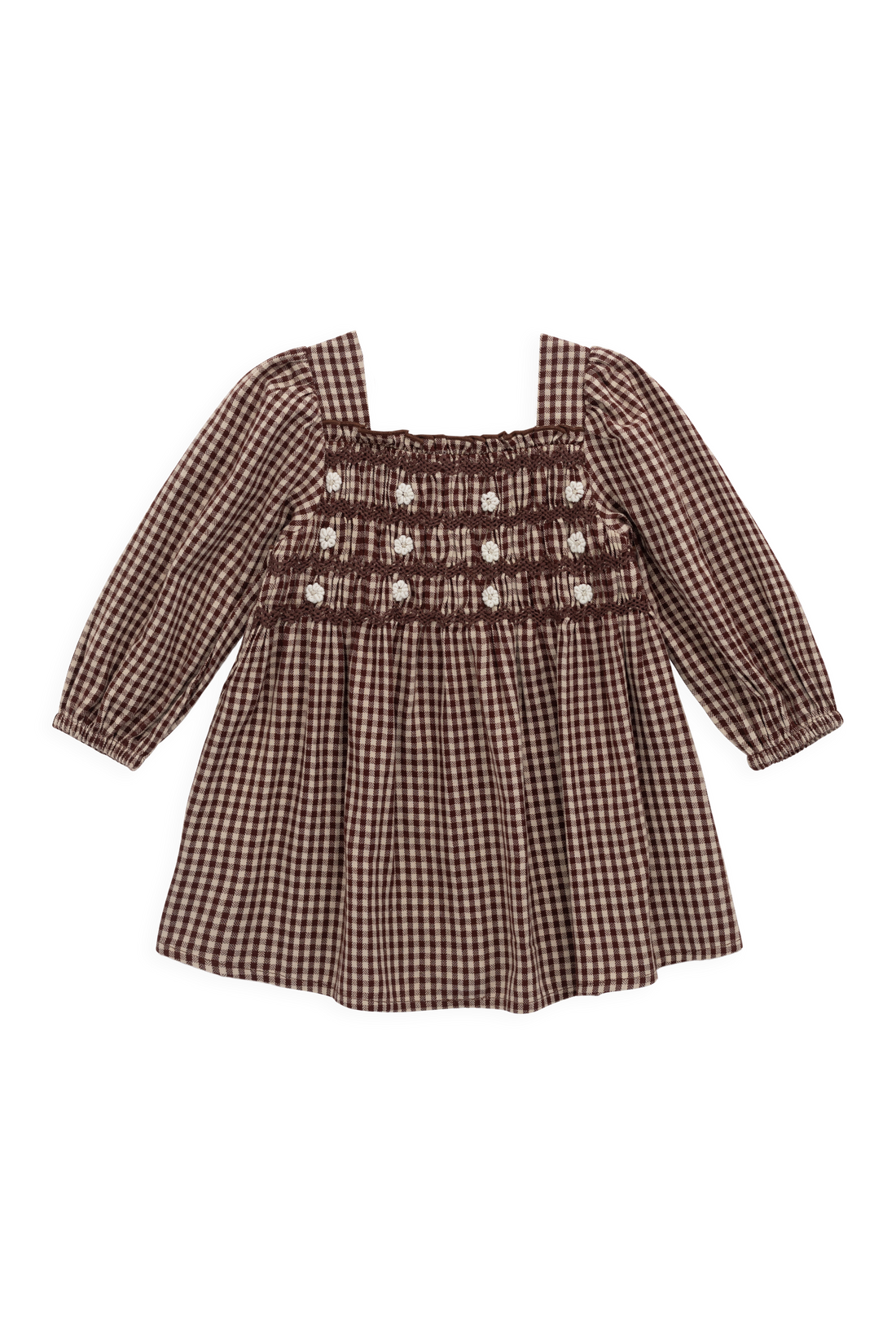 Organic Cotton Cecile Dress - Cinnamon Gingham Childrens Dress from Jamie Kay Australia