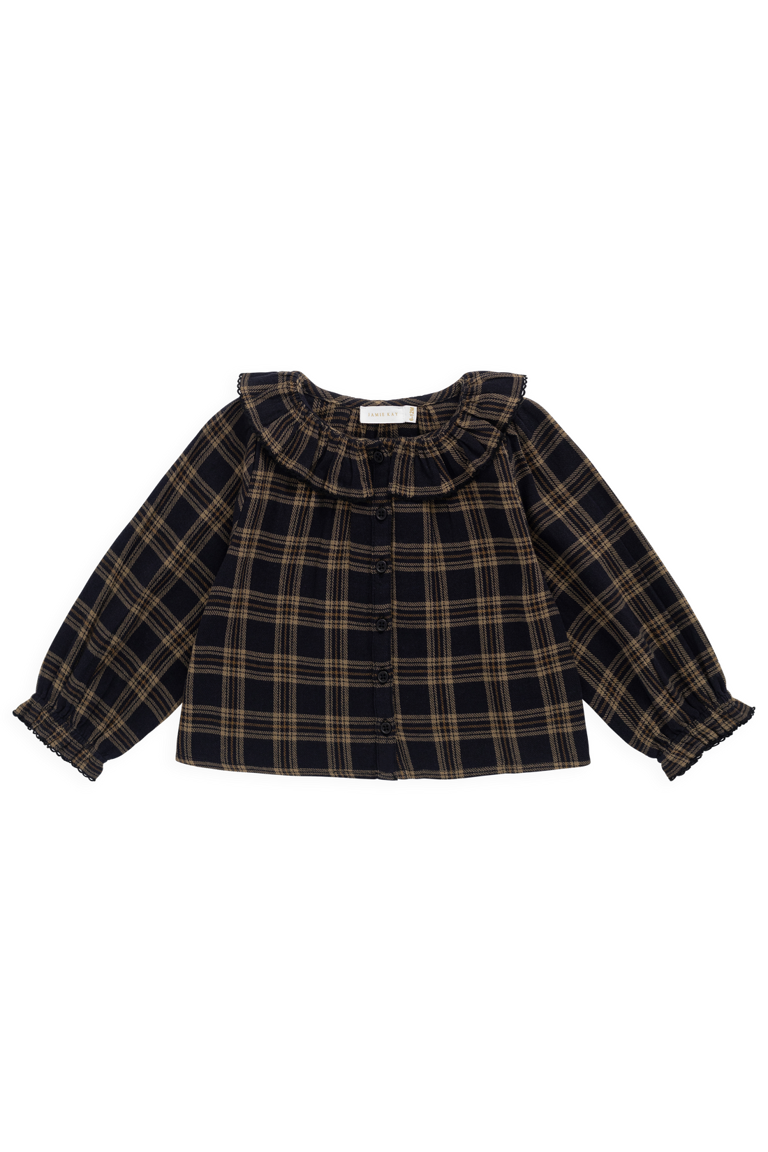 Organic Cotton Cecile Top - Woodland Check Childrens Top from Jamie Kay Australia