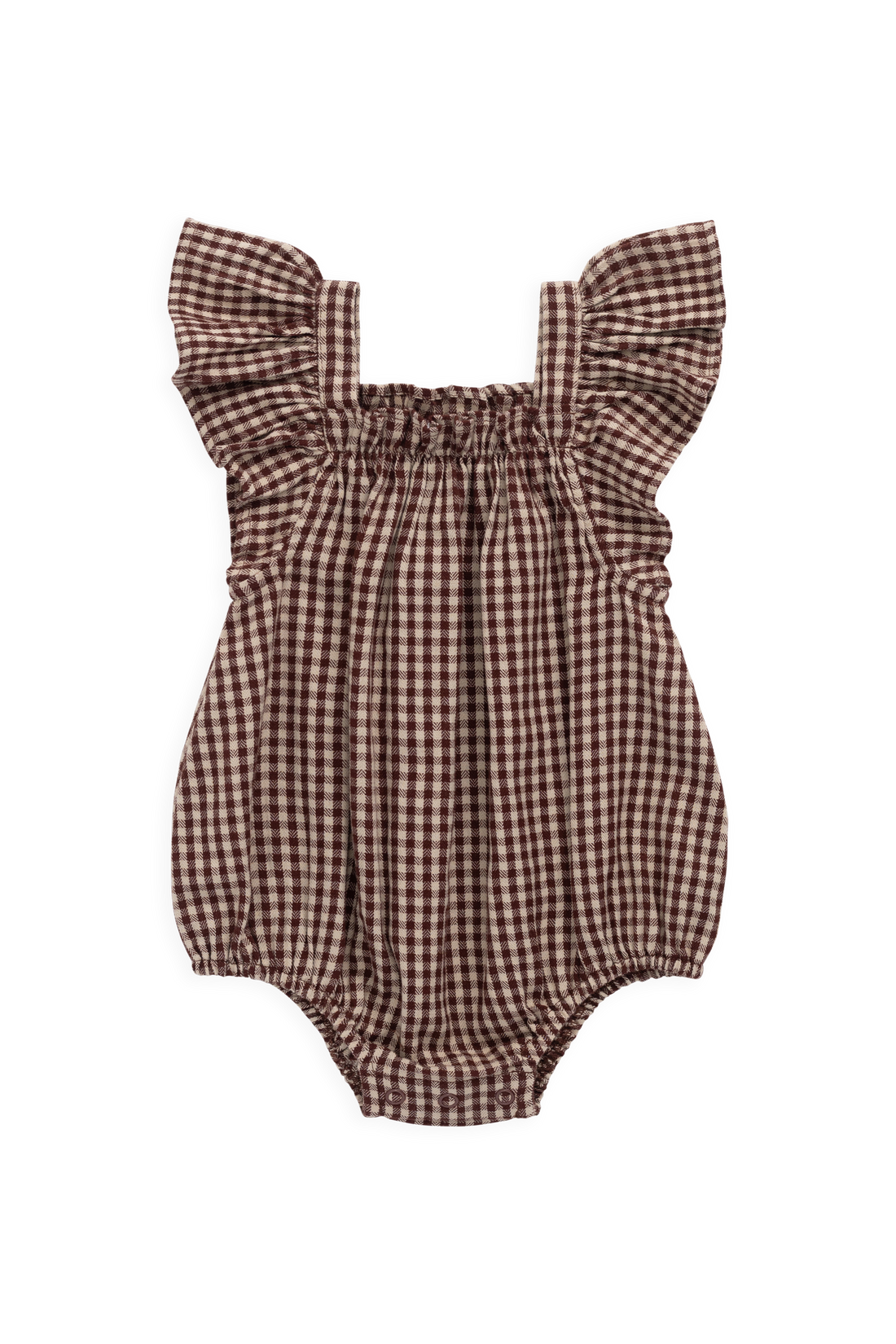 Organic Cotton Harriet Playsuit - Cinnamon Gingham Childrens Playsuit from Jamie Kay Australia