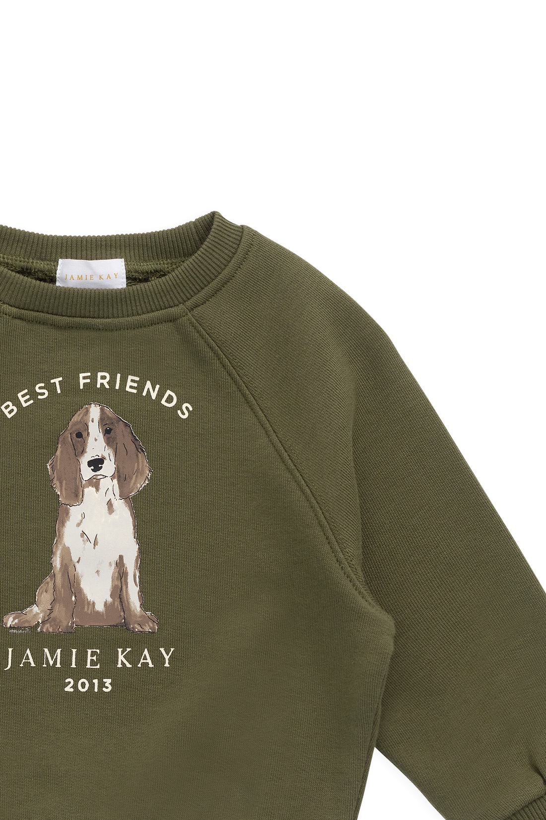 Organic Cotton Hayes Sweatshirt - Sicilian Olive Best Friends Childrens Sweatshirt from Jamie Kay Australia