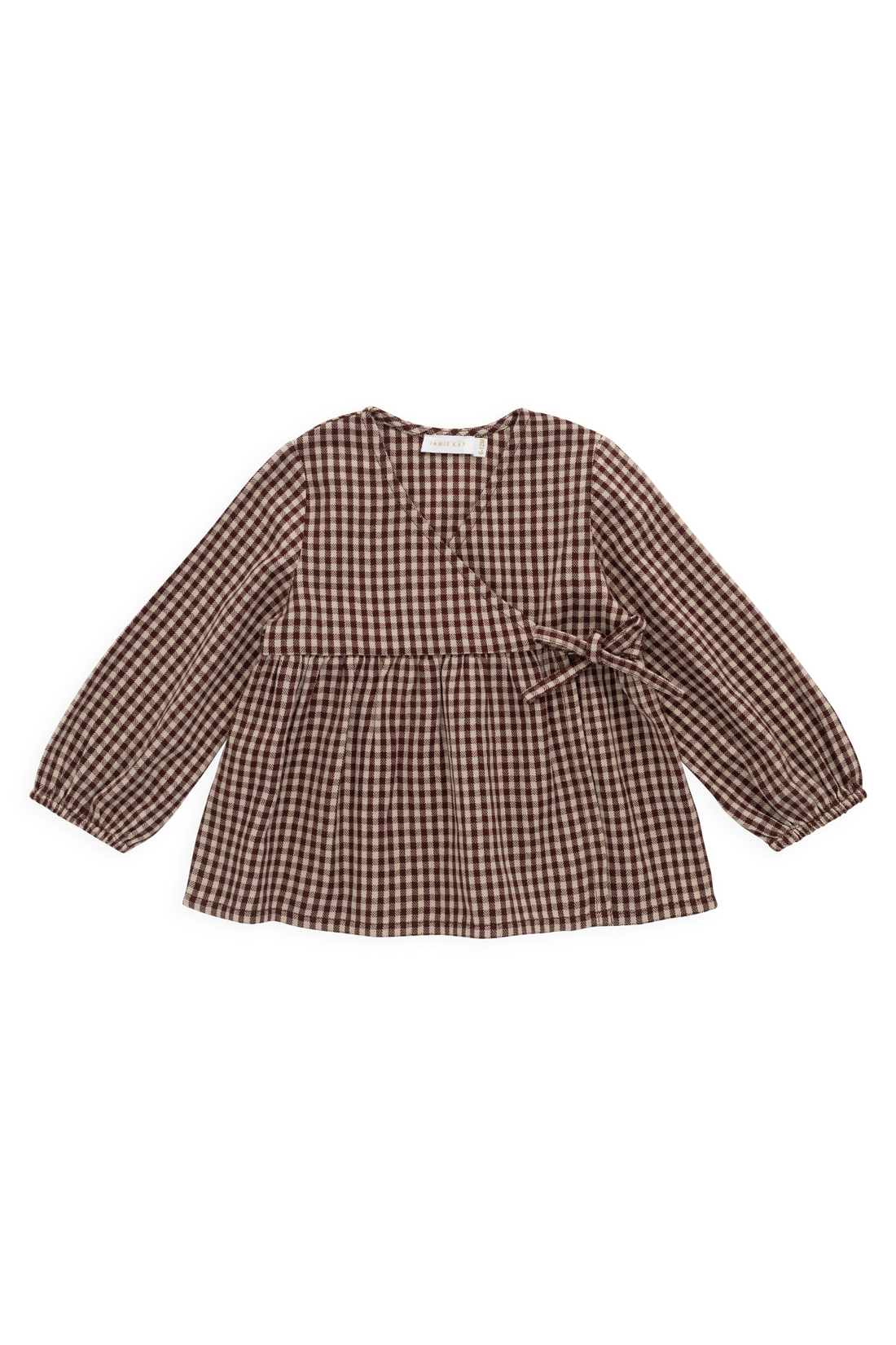 Organic Cotton Imani Blouse - Cinnamon Gingham Childrens Top from Jamie Kay Australia