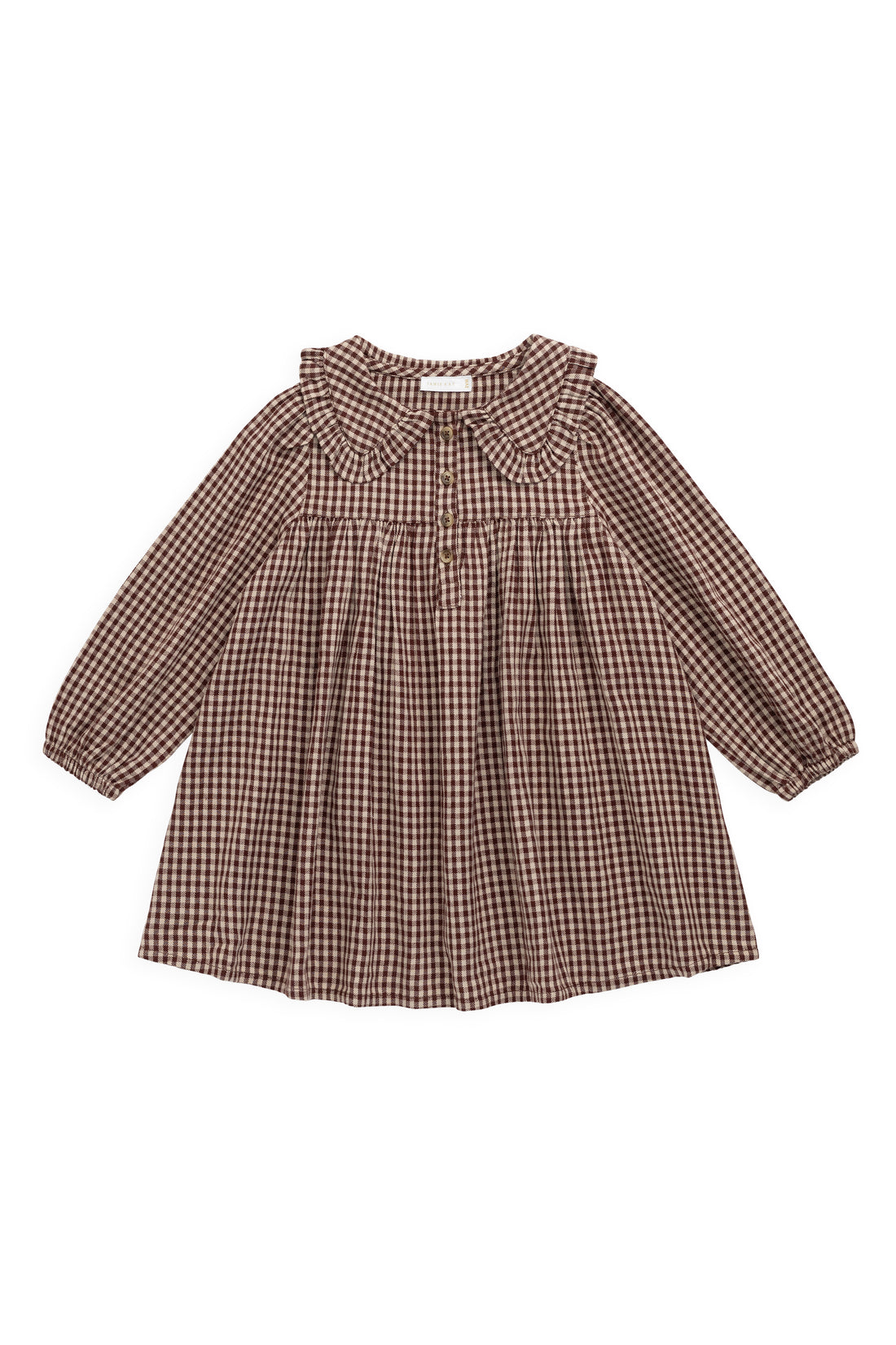 Organic Cotton Ira Dress - Cinnamon Gingham Childrens Dress from Jamie Kay Australia
