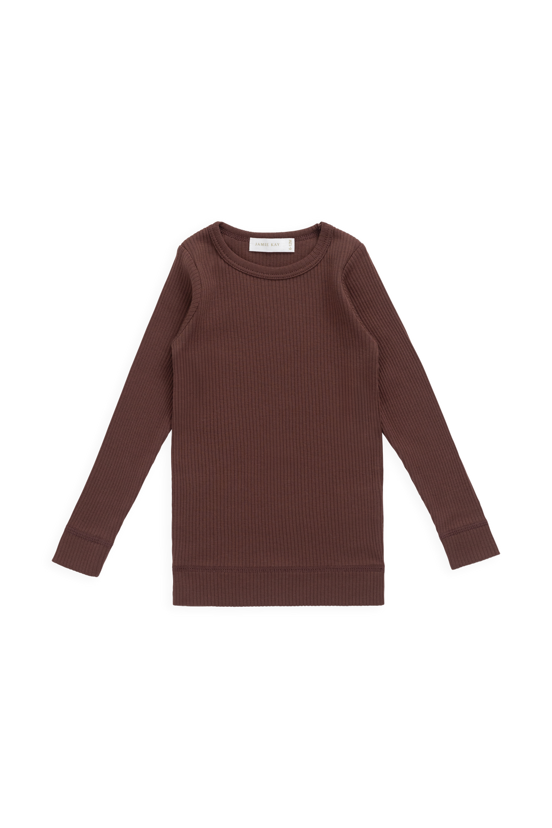 Organic Cotton Modal Marina Long Sleeve Top - Burnt Cinnamon Childrens Top from Jamie Kay Australia