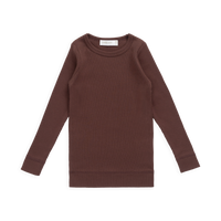 Organic Cotton Modal Marina Long Sleeve Top - Burnt Cinnamon Childrens Top from Jamie Kay Australia