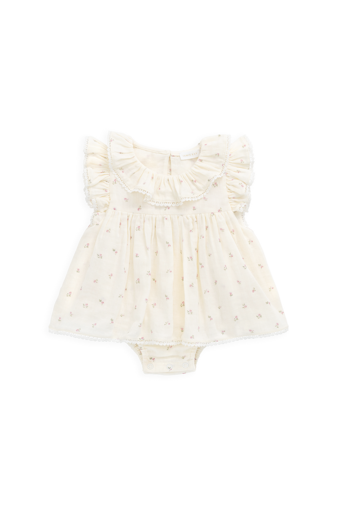 Organic Cotton Muslin Frannie Playsuit - Willow Rose Childrens Playsuit from Jamie Kay Australia
