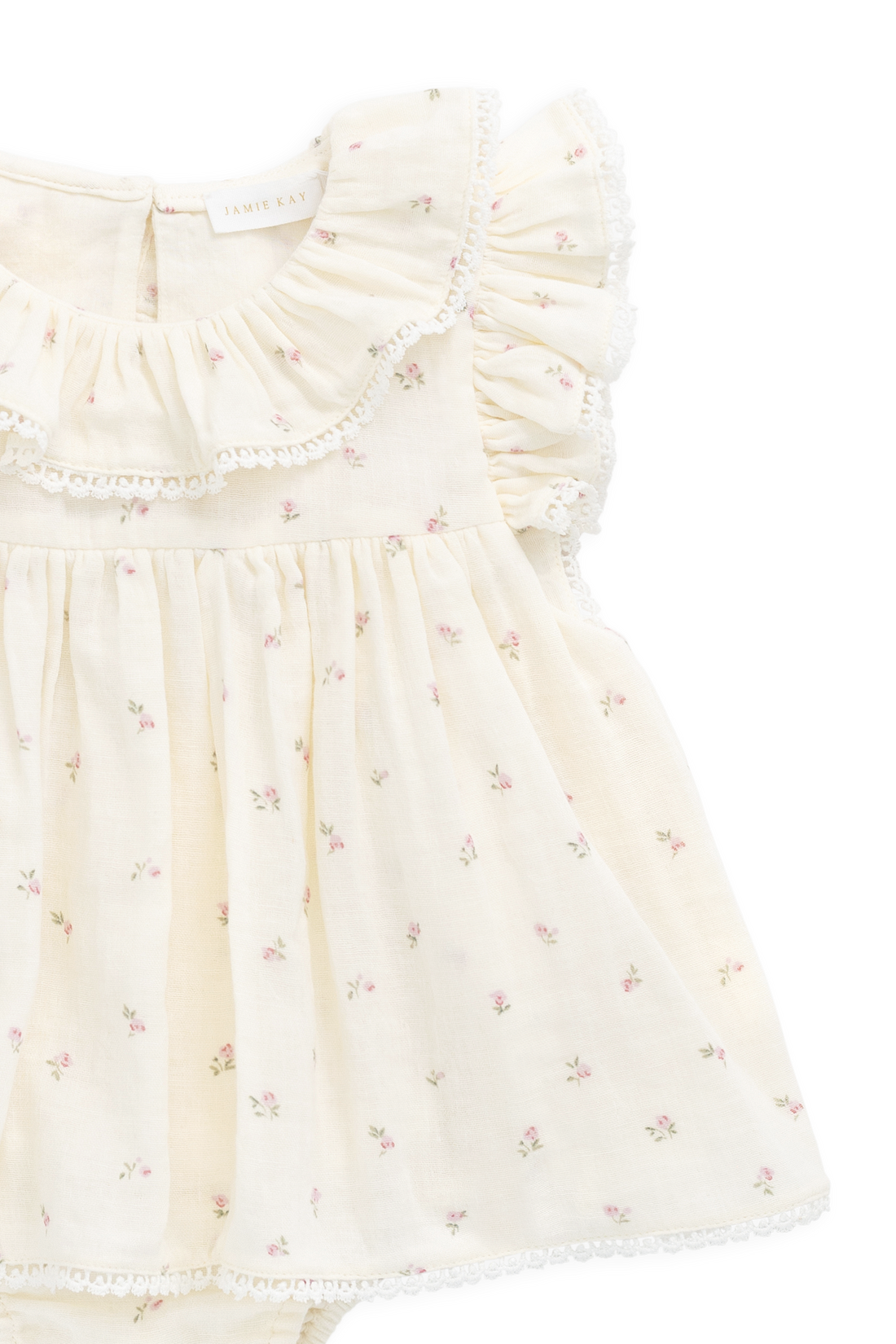 Organic Cotton Muslin Frannie Playsuit - Willow Rose Childrens Playsuit from Jamie Kay Australia