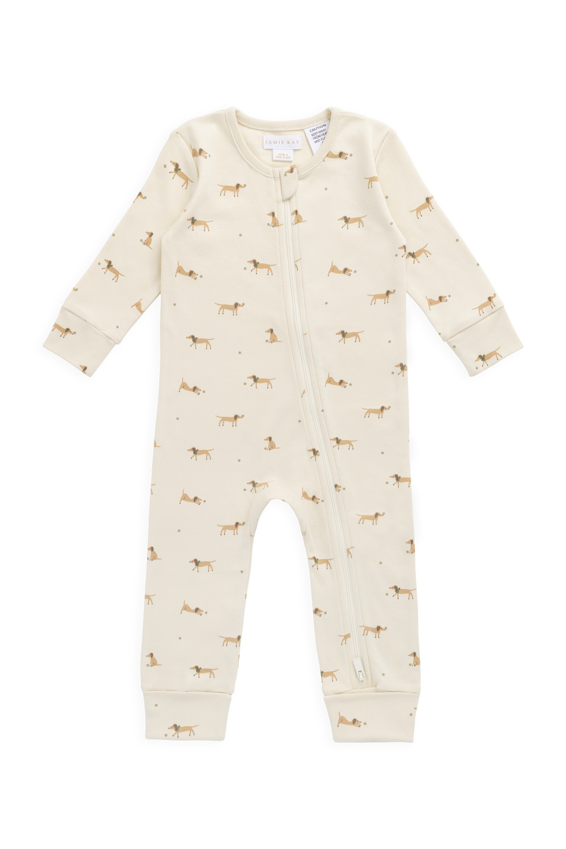Organic Cotton Reese Zip Onepiece - Play Ball Cassava Childrens Onepiece from Jamie Kay Australia