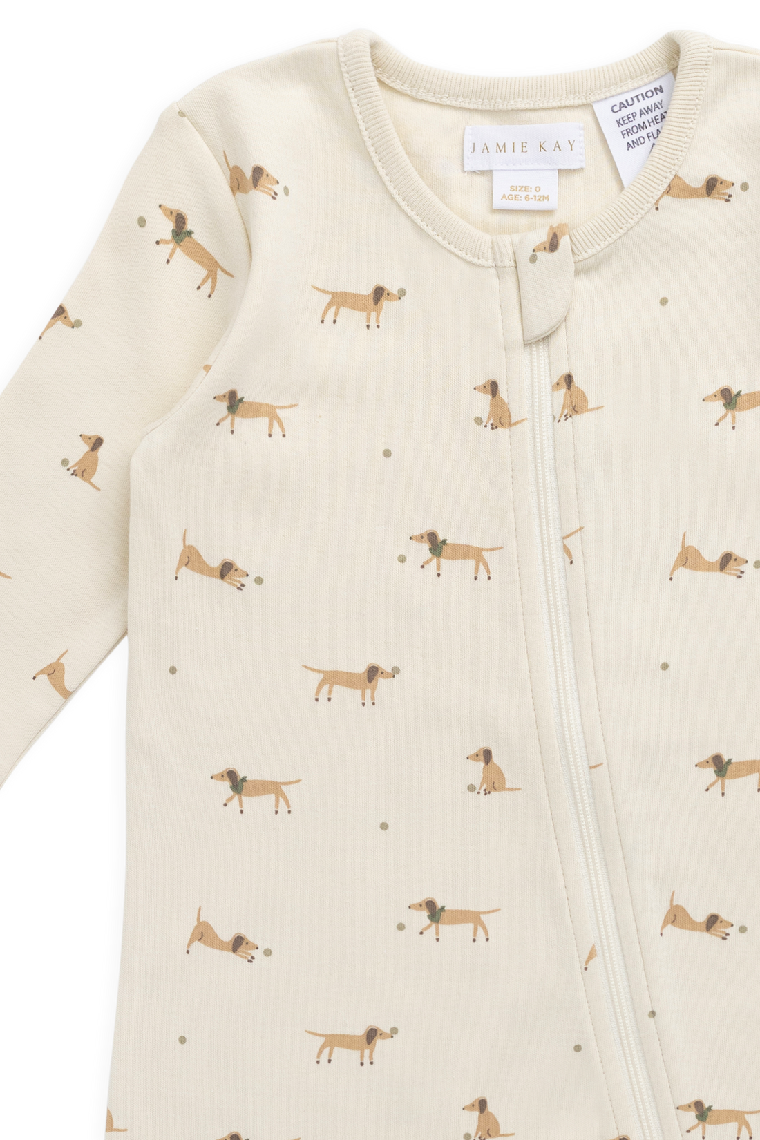 Organic Cotton Reese Zip Onepiece - Play Ball Cassava Childrens Onepiece from Jamie Kay Australia