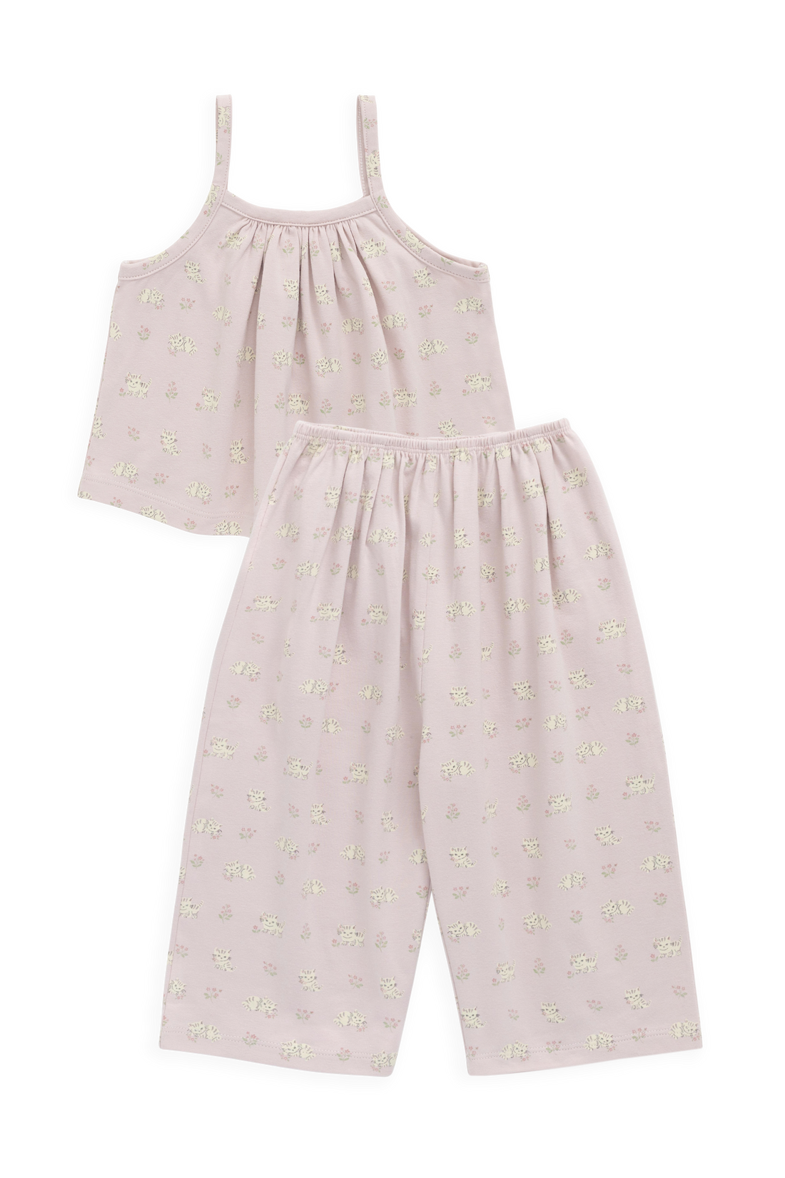 Organic Cotton Viola Pyjama Set - Moon Floral Mauve Childrens Pyjamas from Jamie Kay Australia
