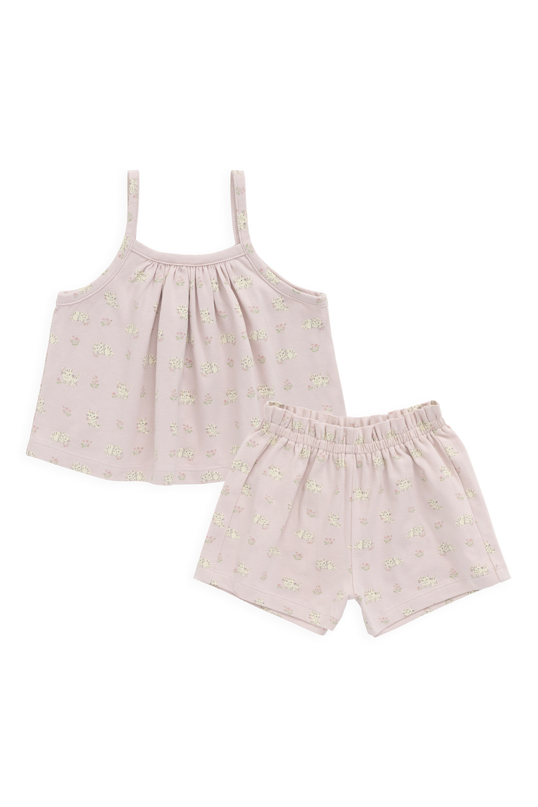 Organic Cotton Winnie Pyjama Set - Moon Floral Mauve Childrens Pyjamas from Jamie Kay Australia