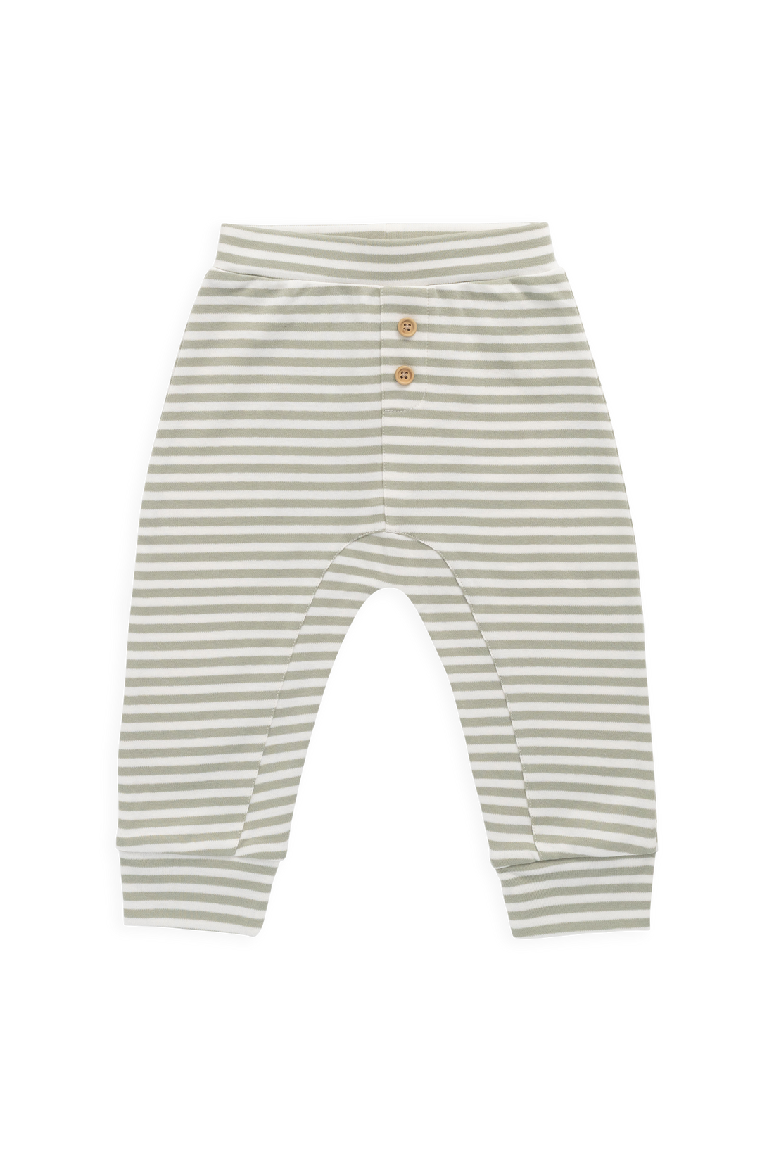 Pima Cotton Wesley Pant - Narrow Stripe Lichen / Cloud Childrens Pant from Jamie Kay Australia