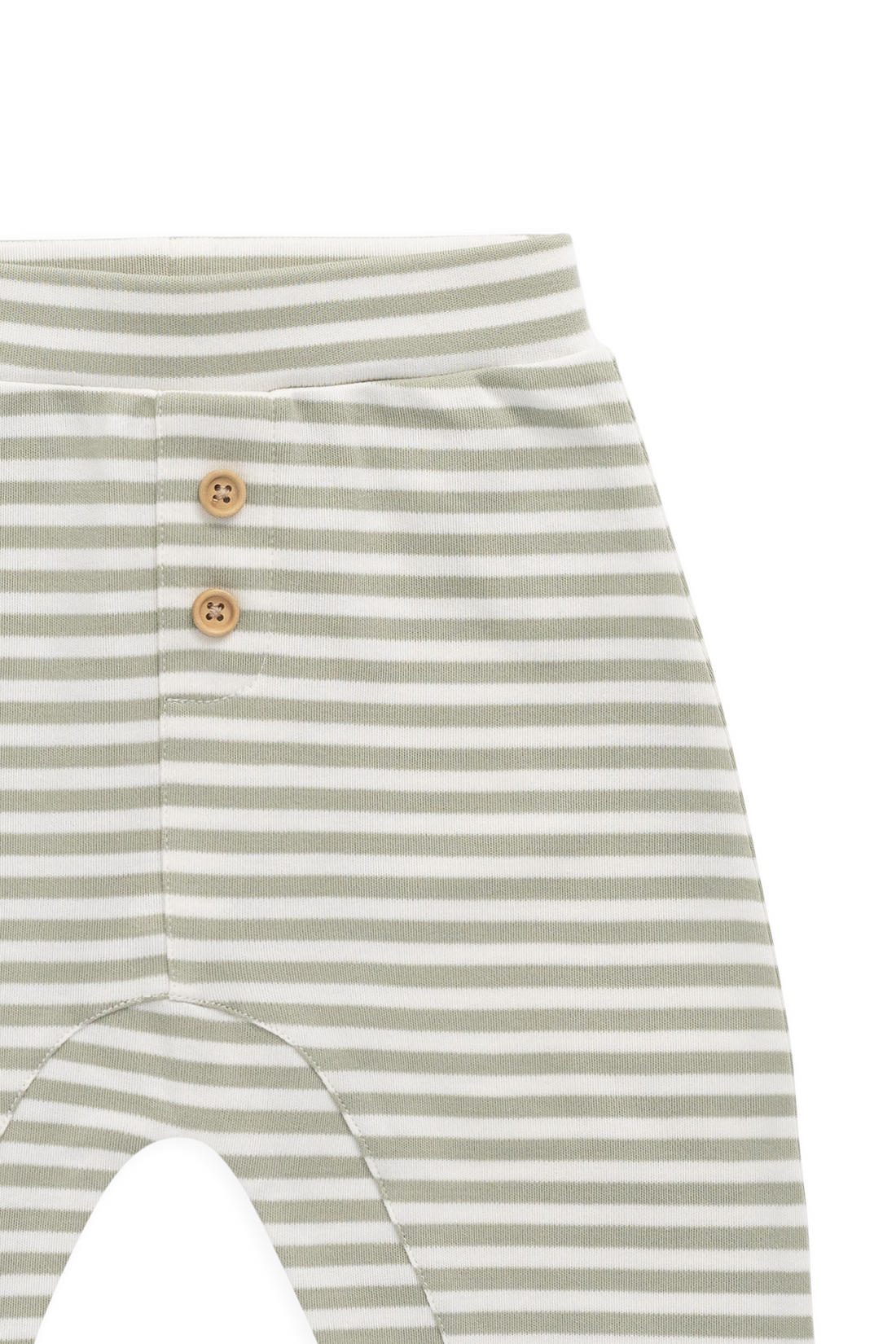 Pima Cotton Wesley Pant - Narrow Stripe Lichen / Cloud Childrens Pant from Jamie Kay Australia