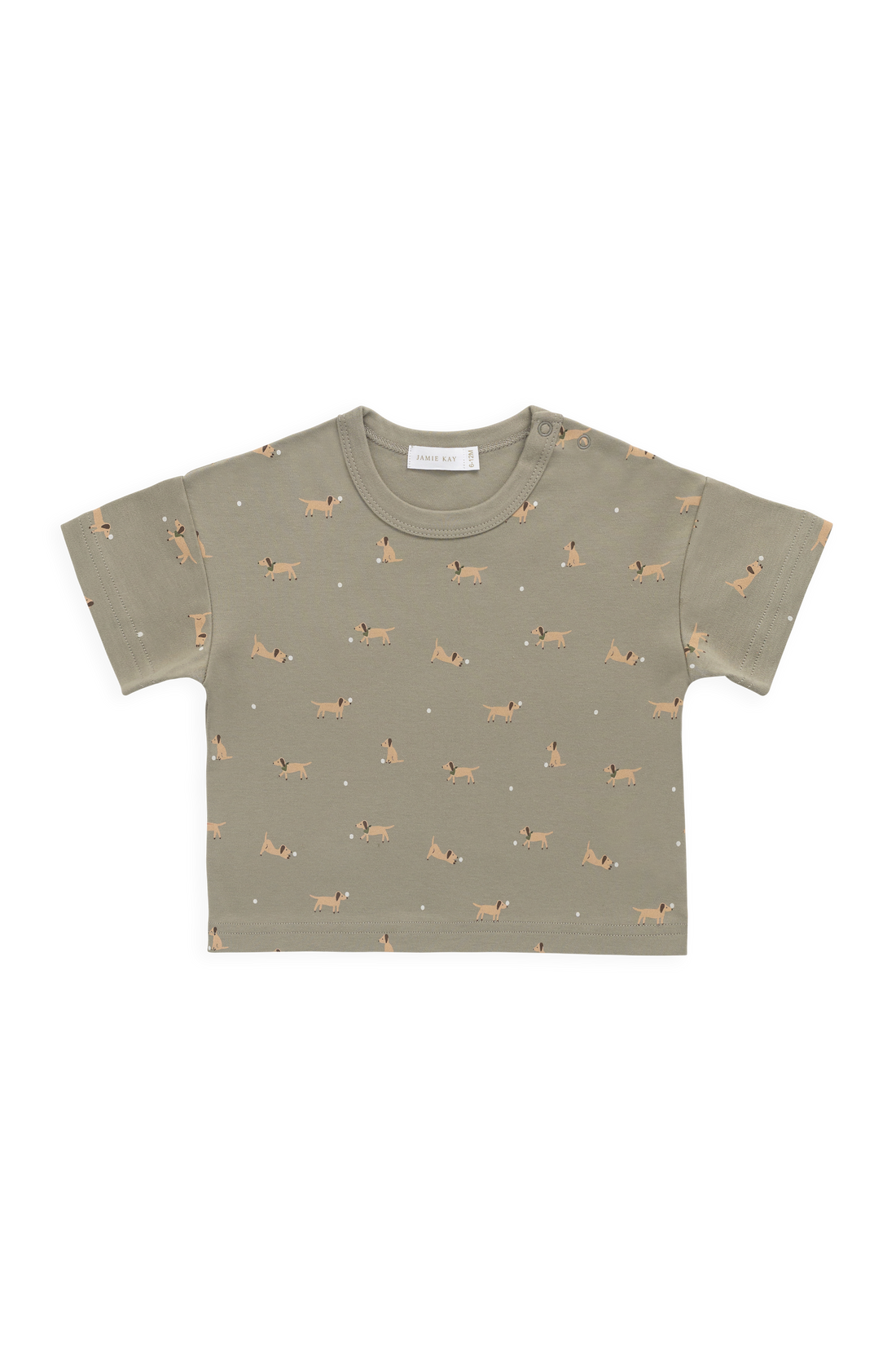 Pima Cotton Wesley Tee - Play Ball Vert Childrens Top from Jamie Kay Australia