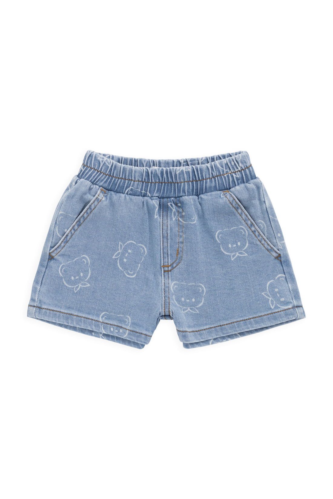 Reid Denim Short - Bowie Bear Denim Childrens Shorts from Jamie Kay Australia