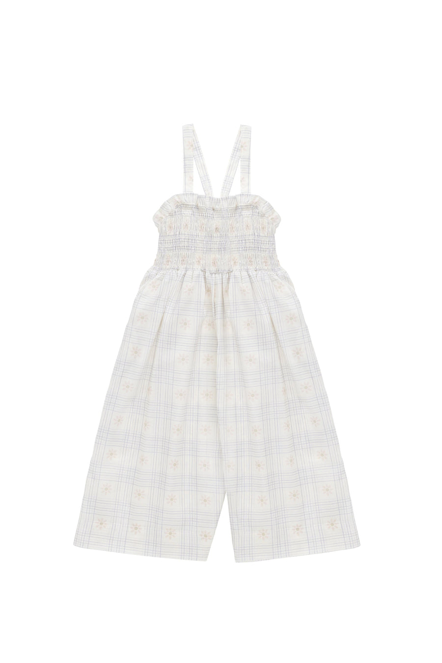 Organic Cotton Arabella Jumpsuit - Marguerite Egret Childrens Jumpsuit from Jamie Kay Australia