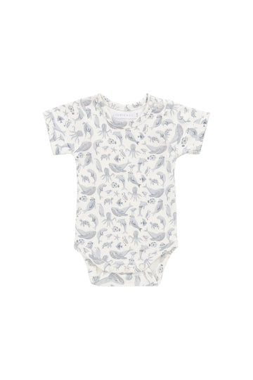 Organic Cotton Hudson Short Sleeve Bodysuit - Sea Life Childrens Bodysuit from Jamie Kay Australia