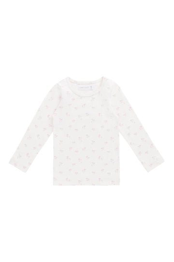 Organic Cotton Long Sleeve Top - Pauline Pink Childrens Top from Jamie Kay Australia