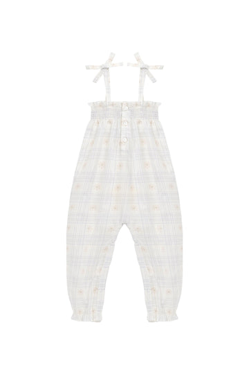 Organic Cotton Mirabel Jumpsuit - Marguerite Egret Childrens Jumpsuit from Jamie Kay Australia