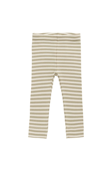 Organic Cotton Modal Legging - Slim Stripe Pampas/Sun Rays Childrens Legging from Jamie Kay Australia