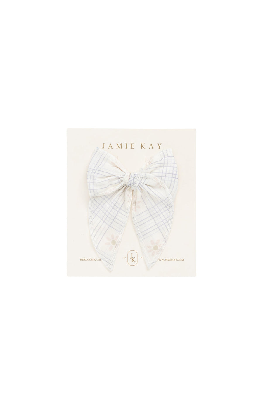 Organic Cotton Volie Bow - Marguerite Egret Childrens Bow from Jamie Kay Australia