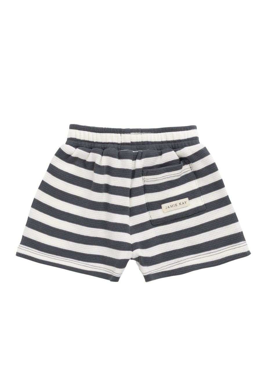 Organic Cotton Waffle Leith Short - Oliver Stripe Atlantic/Cloud Childrens Short from Jamie Kay Australia