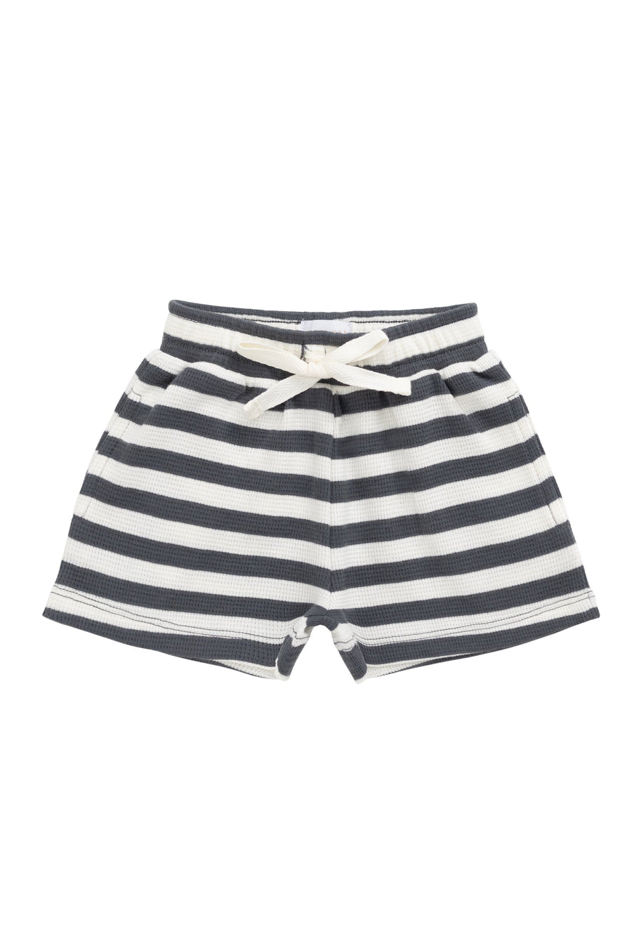 Organic Cotton Waffle Leith Short - Oliver Stripe Atlantic/Cloud Childrens Short from Jamie Kay Australia
