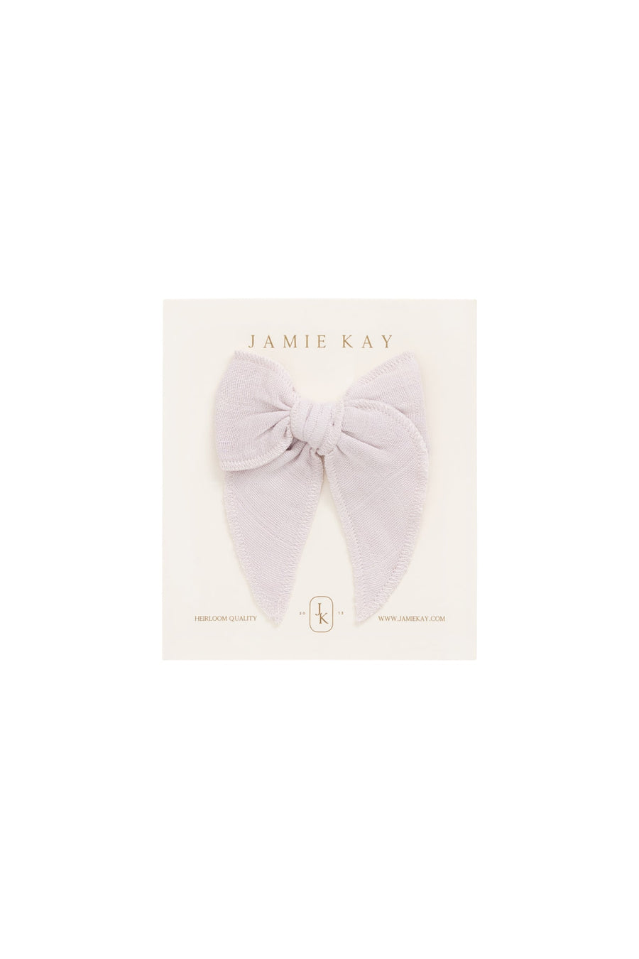 Organic Cotton Muslin Bow - Pale Lilac Childrens Bow from Jamie Kay Australia