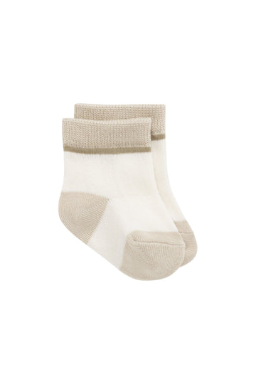 Weekend Sock - Cloud/Biscuit Childrens Sock from Jamie Kay Australia