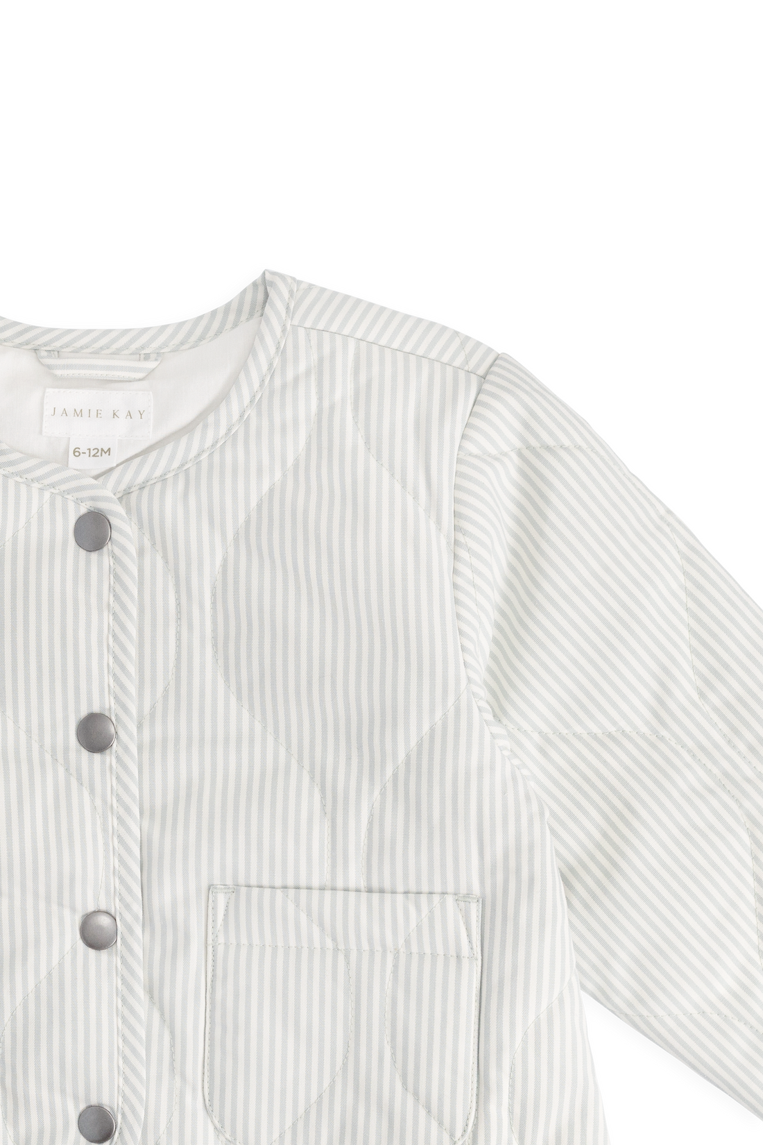 Elio Jacket - Fine Stripe Cloud/Bluegum Childrens Jacket from Jamie Kay Australia