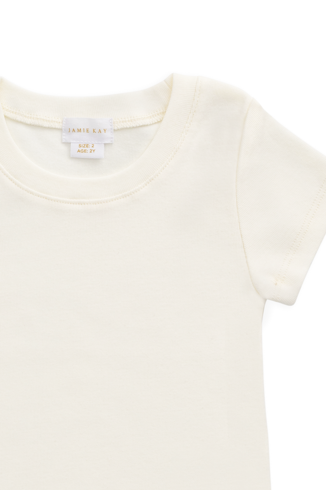 Organic Cotton Rib Helene Tee - Parchment Childrens Top from Jamie Kay Australia