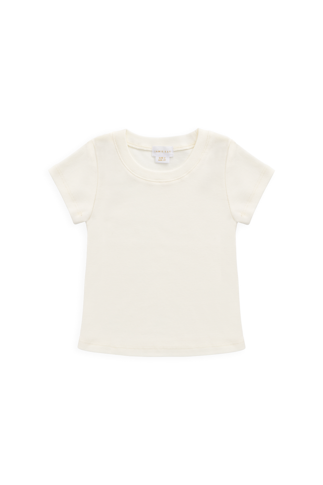 Organic Cotton Rib Helene Tee - Parchment Childrens Top from Jamie Kay Australia